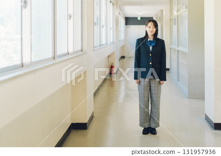 High school girl in pants style 131957936