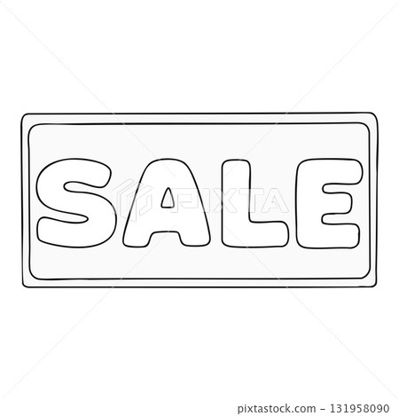 Outline Signboard with Big SALE Typography on Transparent Background Outline Signboard with Big SALE Typography on Transparent Background 131958090