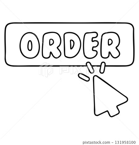 Outline Order Button with Mouse Cursor Click on Transparent Background Outline Order Button with Mouse Cursor Click on Transparent Background 131958100