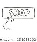 Outline Clip Art: SHOP Button with Mouse Cursor Click 131958102