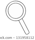 Simple Outline Clip Art: Magnifying Glass Icon 131958112