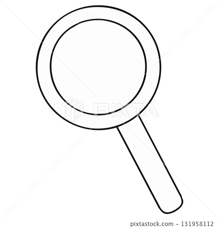 Simple Outline Clip Art: Magnifying Glass Icon 131958112