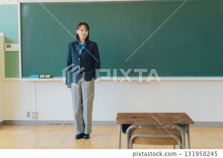 High school girl in pants style 131958245