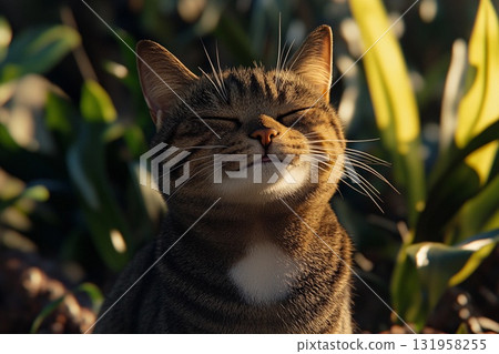 Content Cat Basking in the Warm Sunlight on a Peaceful Afternoon Generative AI Content Cat Basking in the Warm Sunlight on a Peaceful Afternoon Generative AI 131958255