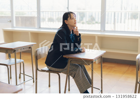High school girl in pants style 131958622