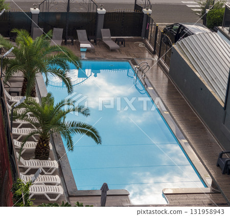 Shot of the private pool in the house. Shot of the private pool in the house. 131958943