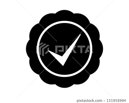 Guarantee badge icon monotone 131958994