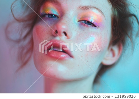 Vibrant Expression of Beauty With Radiant Colors in a Serene Setting Generative AI 131959026
