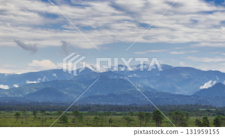 Landscape shot of the mountains at the dusk 131959155
