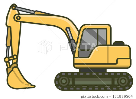 鏟子(建築工地使用的重型機械)側視圖插圖 鏟子(建築工地使用的重型機械)側視圖插圖 131959504