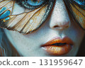 Glimmering Butterfly Makeup Transforms Eyelids Into a Vibrant Art Piece Generative AI 131959647