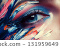 Vivid Expression Through Chaotic Brushstrokes on a Captivating Eye Generative AI 131959649