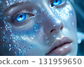 Fantasy Makeup Transforms Face Into a Mesmerizing Icy Wonder Generative AI 131959650