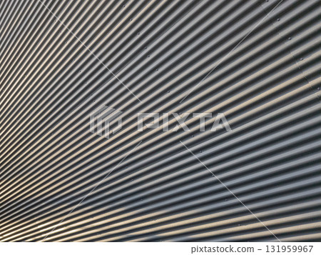 Corrugated Metal Wall Texture with Shadows for Industrial Use 131959967