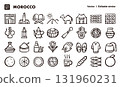 Moroccan hand-drawn icon illustration set. EPS version can be edited to change line thickness, etc. 131960231