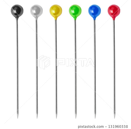 Set of colorful pins with transparent background 131960338