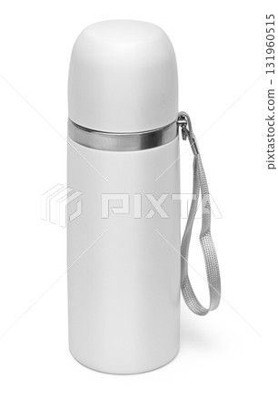 White portable insulated vacuum flask for drinks White portable insulated vacuum flask for drinks 131960515