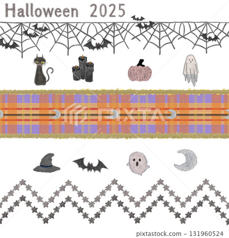 萬聖節的可愛刺繡材料 131960524