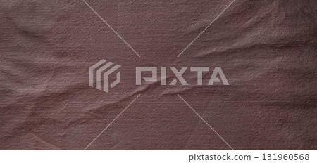 Wrinkled brown fabric showing abstract textile texture background 131960568