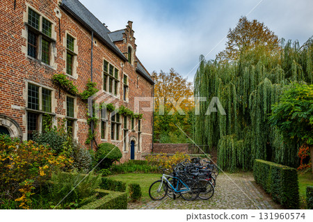Bikes and brick houses in Groot Begijnhof Leuven 131960574