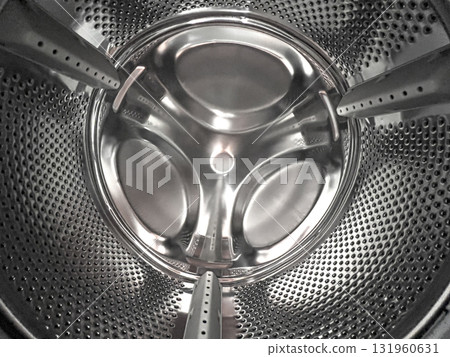 Washing machine drum interior with stainless steel texture Washing machine drum interior with stainless steel texture 131960631