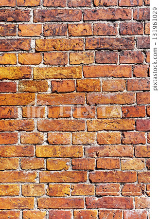 Weathered red brick wall as creative background. Brick wall  texture 131961029