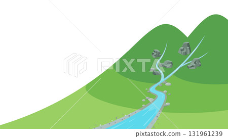 河流上游、中游和下游流動的示意圖_16:9 131961239