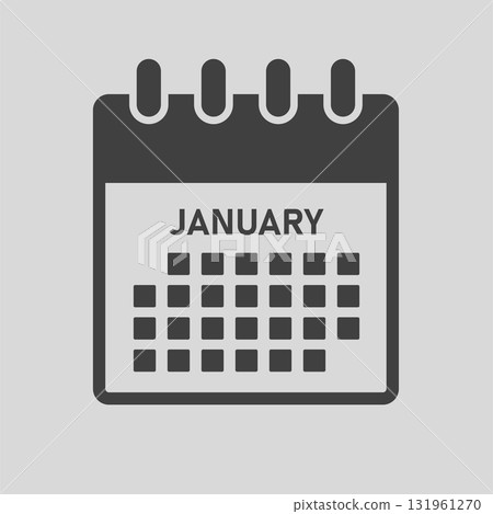 Vector template icon page calendar, month January Vector template icon page calendar, month January 131961270