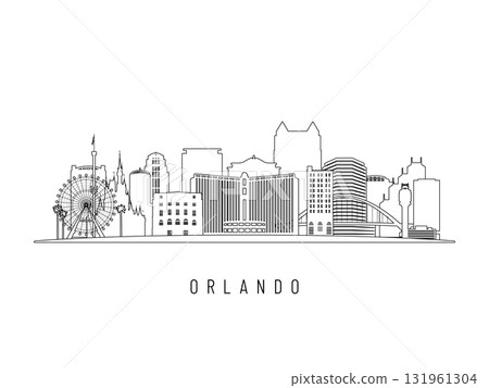 Detailed Orlando skyline vector illustration. 131961304