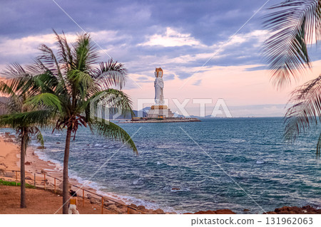 The Guanyin statue on Hainan Island, China. A majestic Buddhist monument by the sea The Guanyin statue on Hainan Island, China. A majestic Buddhist monument by the sea 131962063