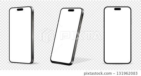 Realistic smartphone mockup isolated on transparent background 131962083