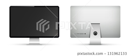 Modern computer display front and back 131962133