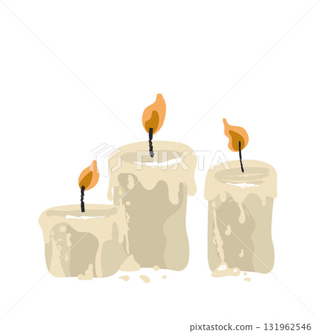 Set of christmas scented candle. Vector illustration, good for thematic emblem, greeting card 131962546