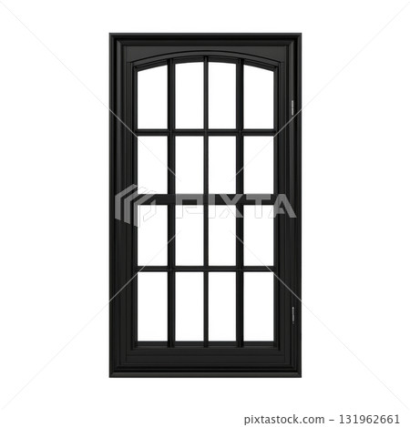 black arched window frame with multiple glass panes creates classic and elegant look, perfect for traditional or modern architecture. design adds sophistication and charm black arched window frame with multiple glass panes creates classic and elegant look, perfect for traditional or modern architecture. design adds sophistication and charm 131962661