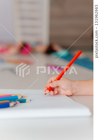 Engaging and Creative Kids Fun Featuring Colorful Art Supplies for Artistic expression 131962665