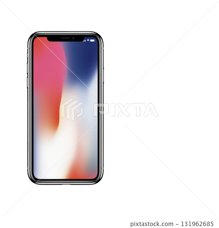 sleek smartphone with bezel less design and vibrant display is shown against transparency background, highlighting its modern and minimalist aesthetic 131962685
