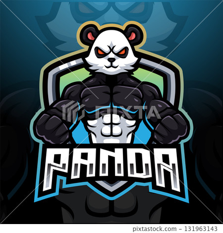 Panda muscle esport mascot logo design Panda muscle esport mascot logo design 131963143