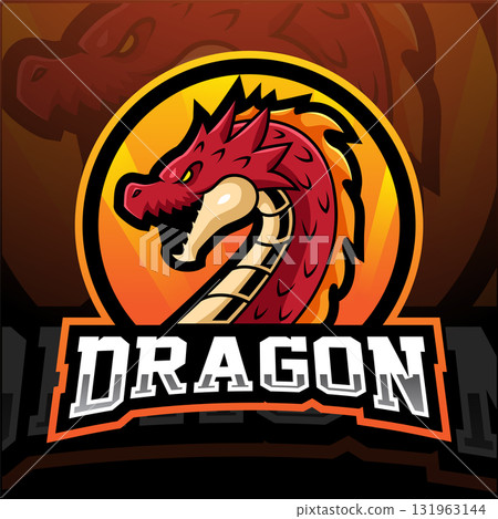 Dragon head esport mascot logo design 131963144
