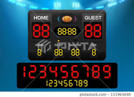 american football digital scoreboard stadium american football digital scoreboard stadium 131963690
