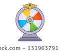 Casino lottery wheel of fortune with colored stripes. 131963791