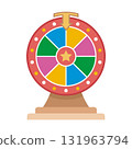 Casino lottery wheel of fortune with colored stripes. 131963794