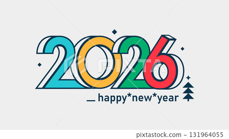 New Year 2026 celebration typography symbol design New Year 2026 celebration typography symbol design 131964055