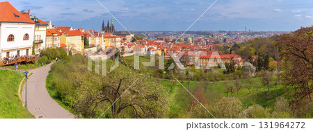 View of Prague Castle and Old Town from Petrin Hill Prague Czech Republic View of Prague Castle and Old Town from Petrin Hill Prague Czech Republic 131964272