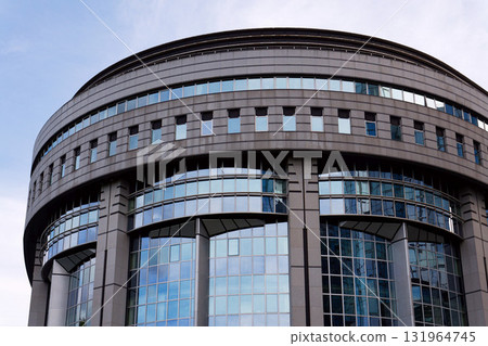 The European Parliament dominated by Paul-Henri Spaak building in Brussels, Belgium 131964745