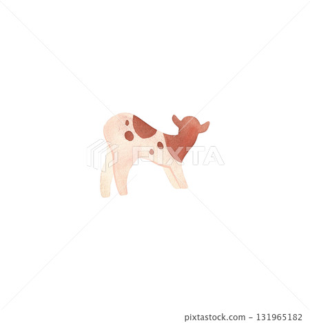 The Ayrshire is a Scottish breed of dairy cattle. Calf. Cow. Character for packaging, children's book and encyclopedia. Isolated watercolor illustration in retro style. Clipart. The Ayrshire is a Scottish breed of dairy cattle. Calf. Cow. Character for packaging, children's book and encyclopedia. Isolated watercolor illustration in retro style. Clipart. 131965182