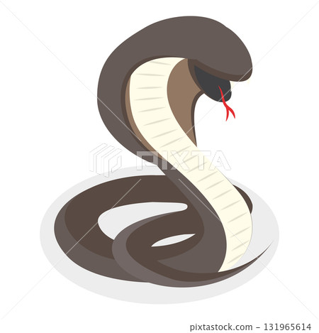 3D Isometric Flat Vector Illustration of Colorful Poisonous Snakes, Vivid Toxic Serpents. Item 4 131965614