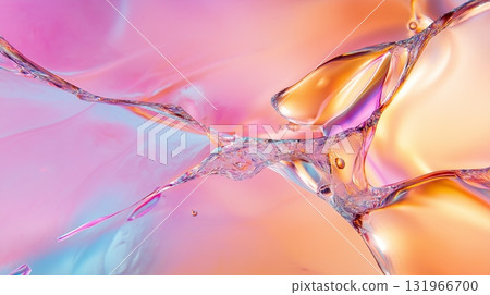 Colorful crystal formations with water droplets in soft pastel hues Colorful crystal formations with water droplets in soft pastel hues 131966700