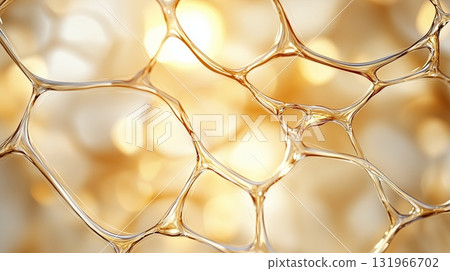 Delicate bubbles create mesmerizing patterns in a golden light Delicate bubbles create mesmerizing patterns in a golden light 131966702