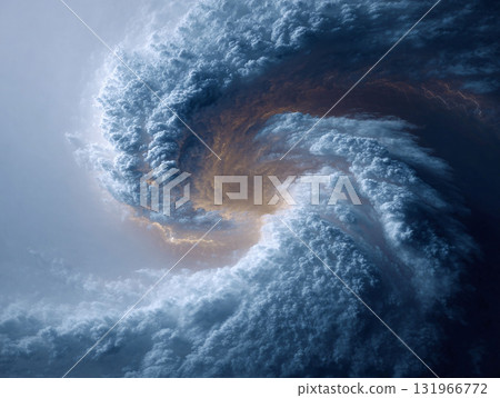Dramatic swirl of storm clouds. Abstract, powerful weather concept. Evokes change, intensity, and awe. Perfect for environmental, scientific, or impactful designs. Dramatic swirl of storm clouds. Abstract, powerful weather concept. Evokes change, intensity, and awe. Perfect for environmental, scientific, or impactful designs. 131966772