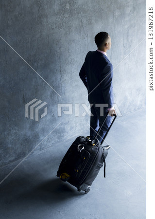 Male drawing suitcase Male drawing suitcase 131967218